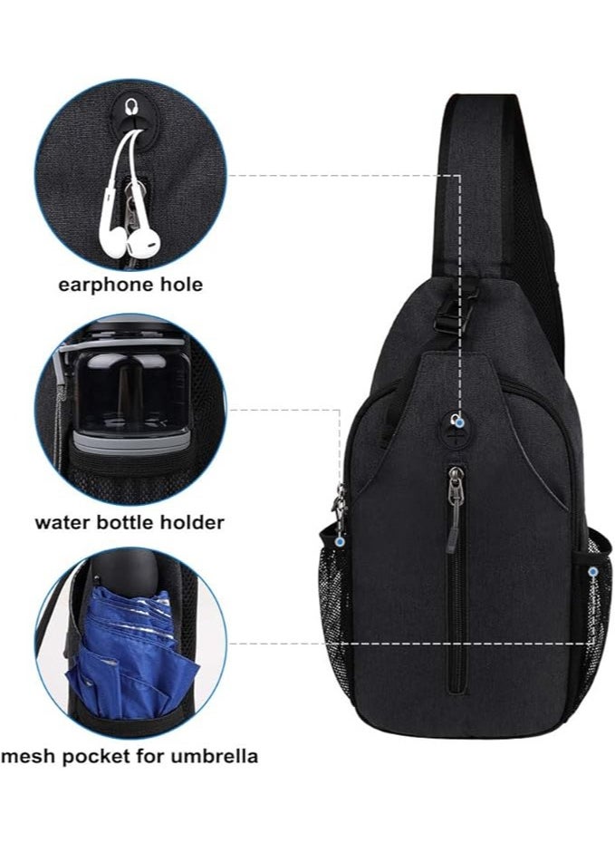 Generic - Crossbody Sling Backpack Sling Bag  Travel Hiking Chest Bag Shoulder Bag Daypack for Men，Backpack for Men with Bottle Holder,Gift Sports for Men - Image 1