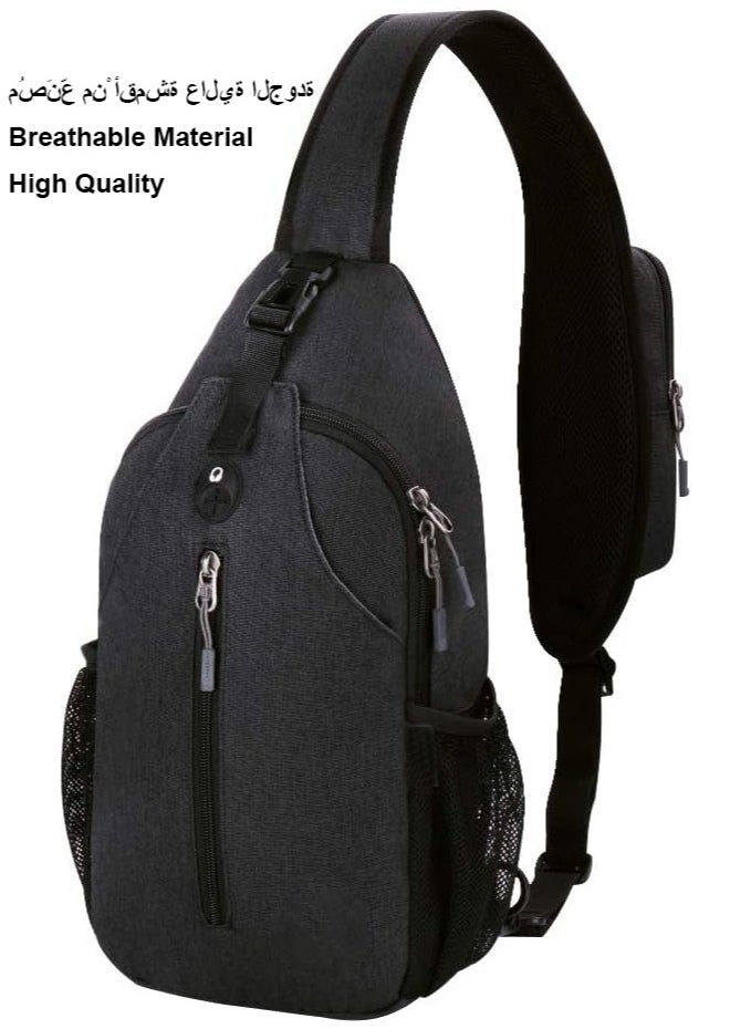Generic - Crossbody Sling Backpack Sling Bag  Travel Hiking Chest Bag Shoulder Bag Daypack for Men，Backpack for Men with Bottle Holder,Gift Sports for Men - Image 1