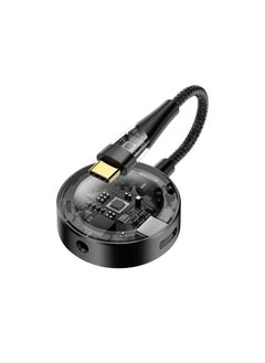 USB C to 3.5mm Headphone and Charger Adapter, 2-in-1 Hub USB Type C to TRRS 3.5mm AUX/Mic and PD 3.0 60W Fast Charging Splitter, Top Series Visualized Hi-Res DAC Chip Docking Station(Black)(1Pack)