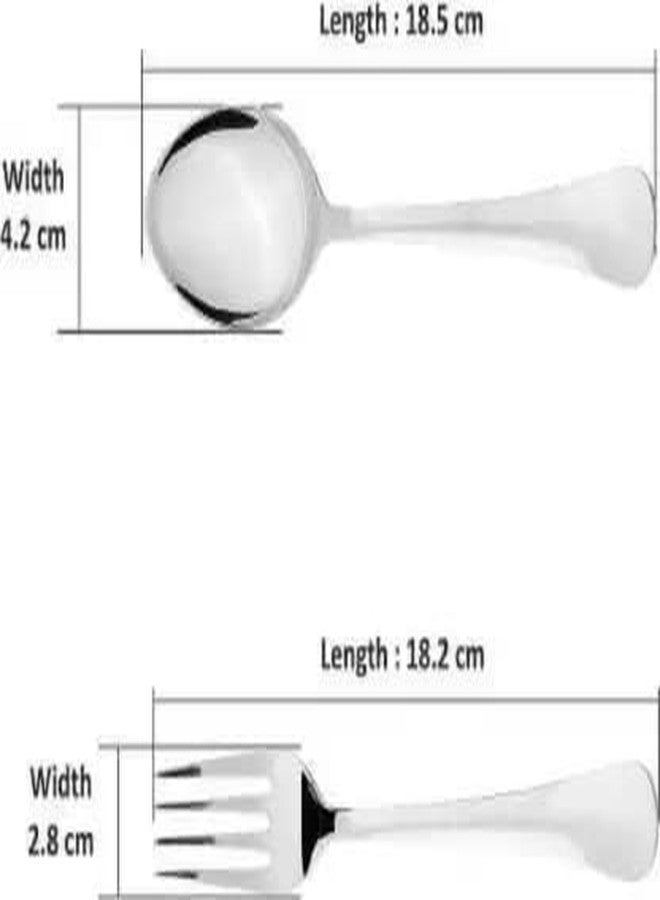 Walker’s Decor Stainless Steel Spoon Fork Cutlery Set Stainless Steel Cutlery Set (Pack of 24) Steel Table Spoon Set - Image 4