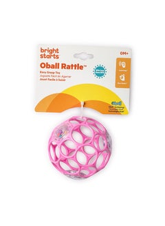 Bright Starts Oball Rattle Easy-Grasp Toy – Pink, Rattle with 29 Finger Holes for Infants, Encourages Fine Motor Skills, Ages 0 Months+  - Image 4