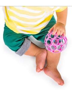 Bright Starts Oball Rattle Easy-Grasp Toy – Pink, Rattle with 29 Finger Holes for Infants, Encourages Fine Motor Skills, Ages 0 Months+  - Image 3