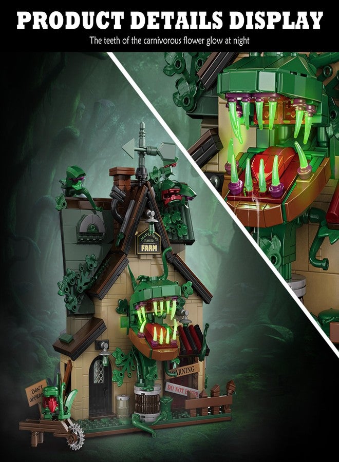Vziimo Horror House Building Set, Cannibal Flowers House with Openable Mouth Model Kit, Horror Village Town Architecture Kit, Collectible Gift for Teens Adults 14+ (1128 PCS) - Image 4