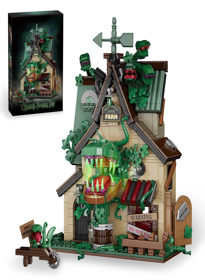 Vziimo Horror House Building Set, Cannibal Flowers House with Openable Mouth Model Kit, Horror Village Town Architecture Kit, Collectible Gift for Teens Adults 14+ (1128 PCS) - Image 1