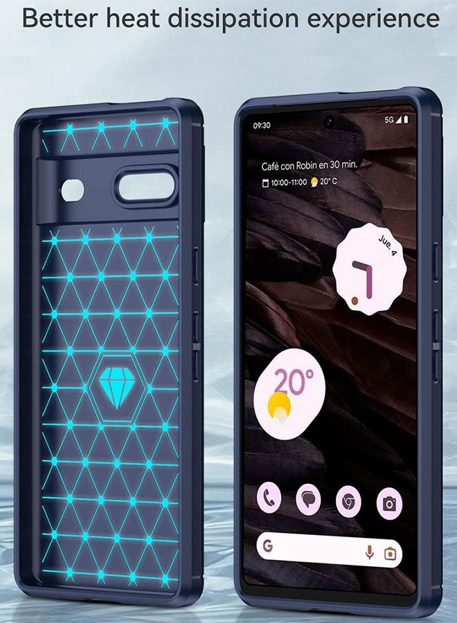 CATANES Google Pixel 7a Case Cover Soft TPU Bumper Protective Back Blue - Image 4