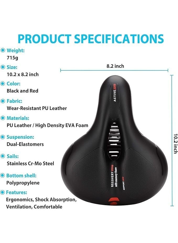 TrueFit TRUE FIT®Comfortable Medical Bicycle Chair Wide Memory Foam Non-Slip Shock Absorption Cushions - Image 3