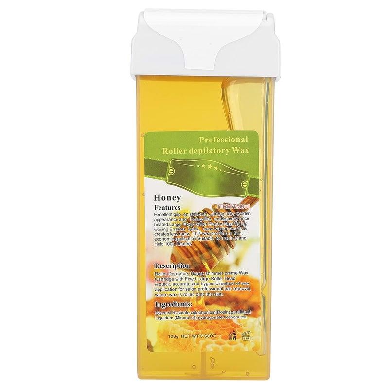 klarako 3.52 Ounce Roll On Wax, Depilatory Heater Wax, Professional Roller Depilatory Wax Home Hair Removal Wax Roller Wax(Honey) - Image 1