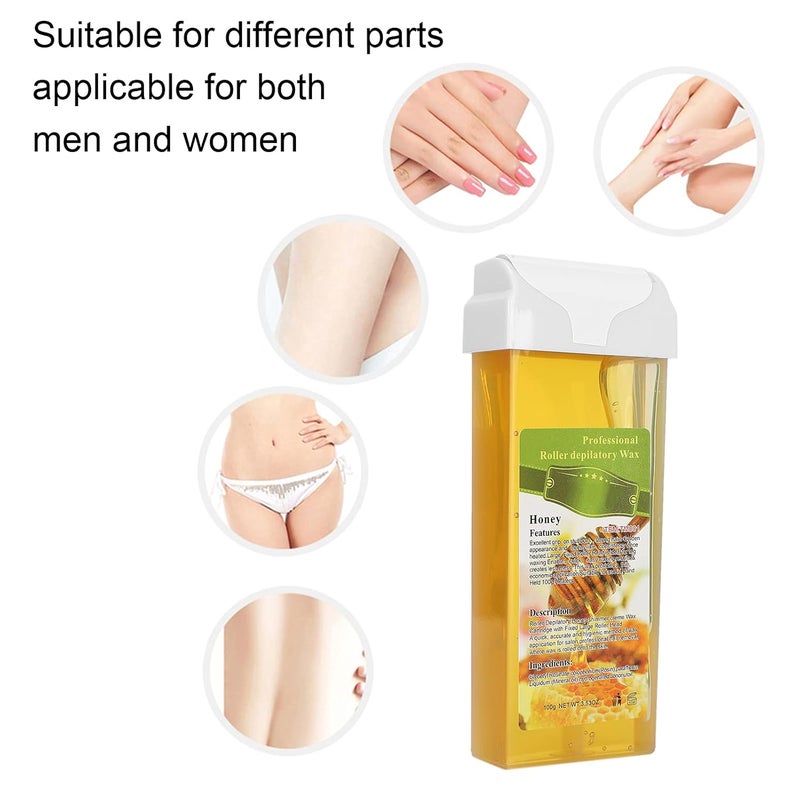 klarako 3.52 Ounce Roll On Wax, Depilatory Heater Wax, Professional Roller Depilatory Wax Home Hair Removal Wax Roller Wax(Honey) - Image 3