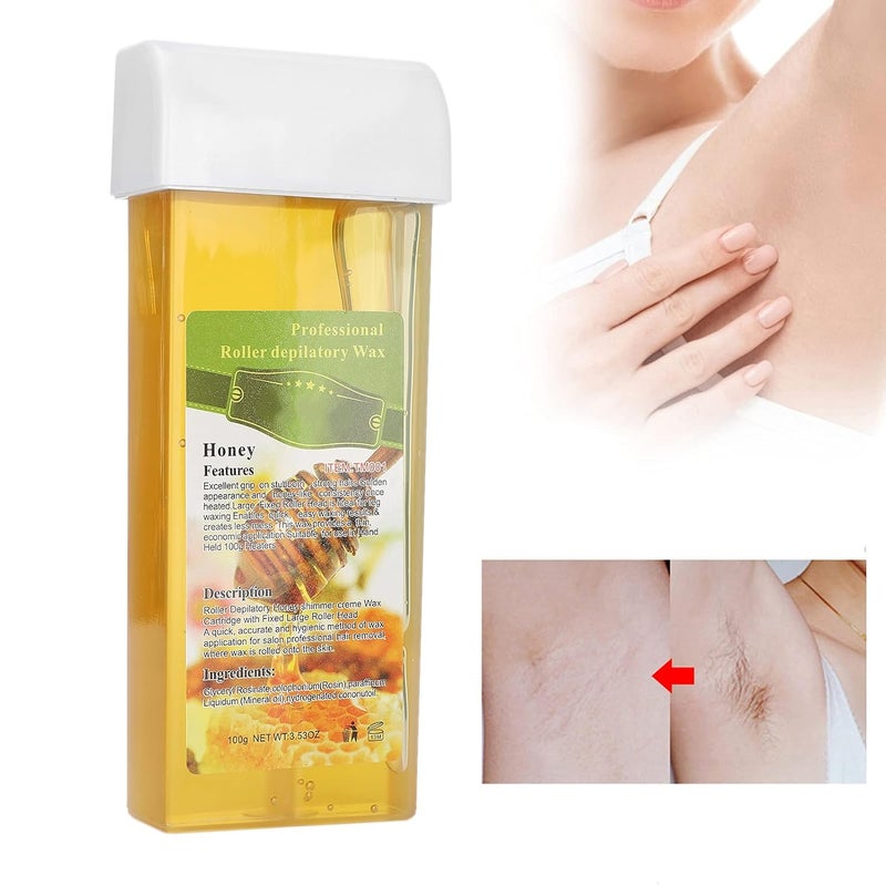 klarako 3.52 Ounce Roll On Wax, Depilatory Heater Wax, Professional Roller Depilatory Wax Home Hair Removal Wax Roller Wax(Honey) - Image 2