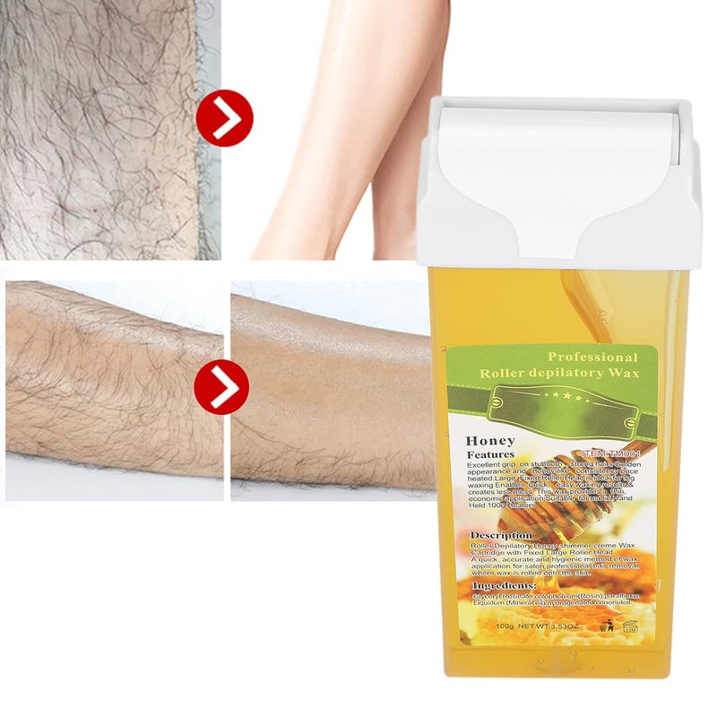klarako 3.52 Ounce Roll On Wax, Depilatory Heater Wax, Professional Roller Depilatory Wax Home Hair Removal Wax Roller Wax(Honey) - Image 5