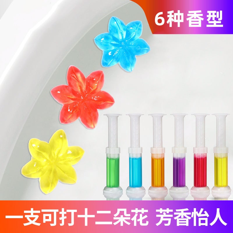 Toilet Flower Bathroom Toilet Fragrance Deodorizing Gel To Remove Odors 12 Toilet Toilet Cleaner - Image 3