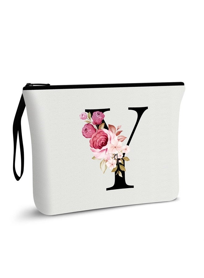 Vavabox A-Z Personalized Makeup Bag,Birthday Gifts for Women Mom,Gifts for Best Friend,Bride Bridesmaid Cosmetic bag (Y) - Image 1