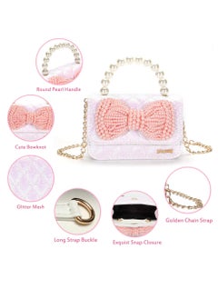 Excefore Girls Bow Purse, Little Girl Purse, Kids Baby Sparkly Bow Handbags, Small Crossbody Shoulder Bags, Travel Shoulder Crossbody Bag, Gifts for Little Girls  - Image 4