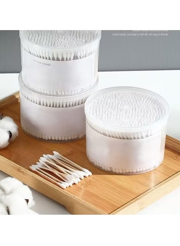 500 قطعة من أعواد القطن الورقية المستديرة والمدببة ذات النهايتين، قابلة للتحلل البيولوجي ومضادة للحساسية، أدوات تجميل للعناية بالتنظيف (أبيض) - Image 5