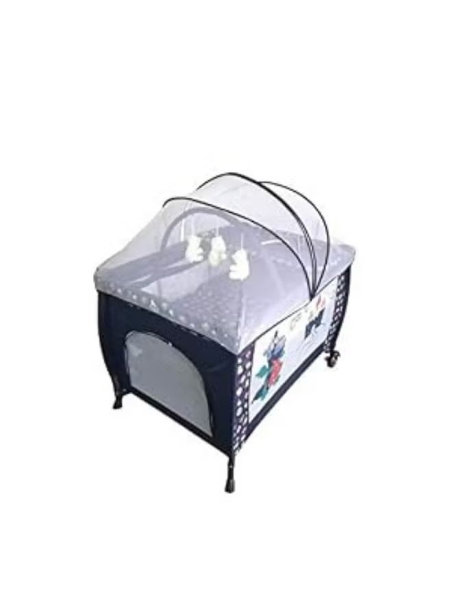 Children's play bed with a mosquito net, dark blue - Image 4