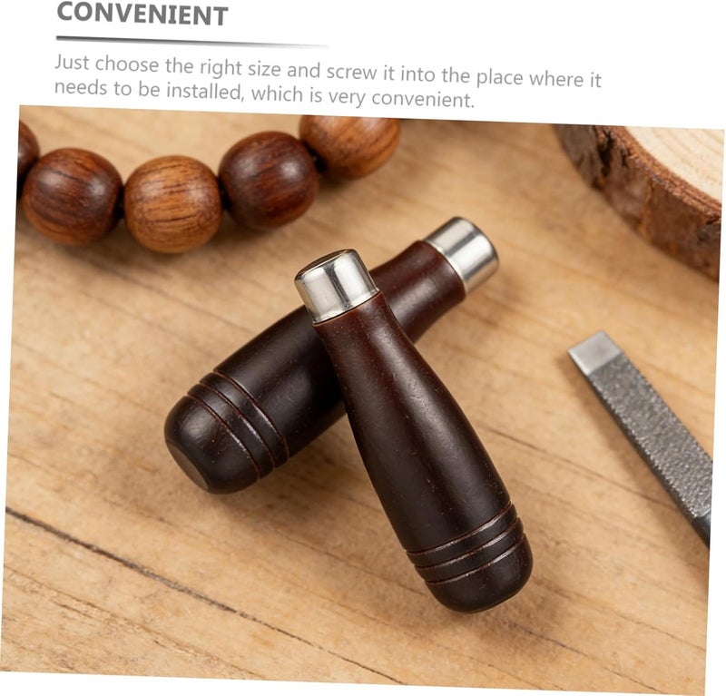 Zerodeko 6pcs Wooden File Handles Impact-Resistant Grip Ergonomic Wood Handles for Filing Tools for Woodworking Hand Tools - Image 3
