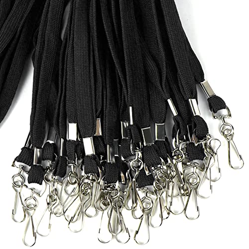 Ollain Badge Lanyards Flat Lanyard Swivel Hooks Durably Neck Bulk lanyards with Clip 100 Pack - Image 5