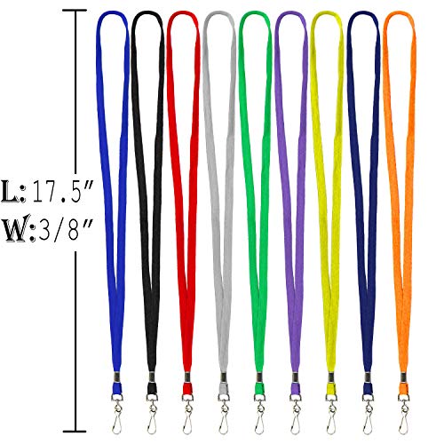 Ollain Badge Lanyards Flat Lanyard Swivel Hooks Durably Neck Bulk lanyards with Clip 100 Pack - Image 2