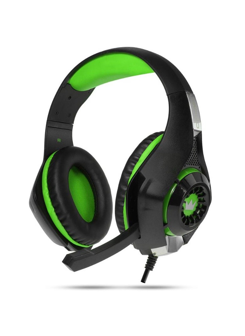 كراون مايكرو سماعة رأس للألعاب Crown Micro CMGH-101T باللونين الأسود والأخضر  - Image 1