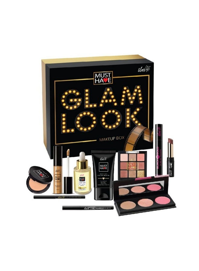 Iba Must Have Glam Look Makeup Box Medium for Women | Pre Makeup Serum | Waterproof Foundation | Matte Compact | Concealer | Transfer Proof Lipstick | 3 in 1 Face Palette with Blush Highlighter Contour | 9 in 1 Eyeshadow Palette | Smudge Proof Kajal | Eyeliner| Mascara | Long Lasting & Waterproof Face Makeup | Makeup Kit for Women - Image 1