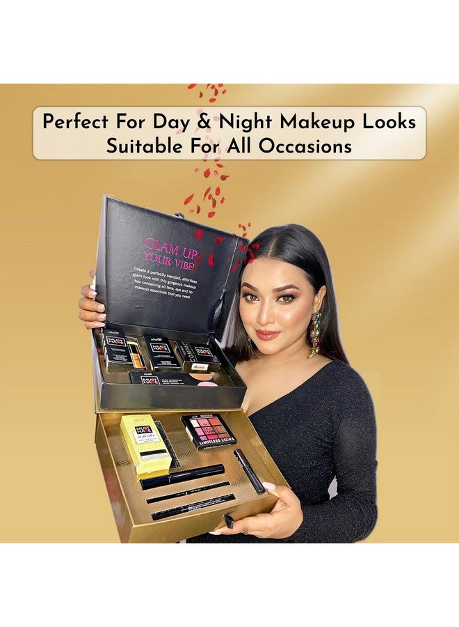 Iba Must Have Glam Look Makeup Box Medium for Women | Pre Makeup Serum | Waterproof Foundation | Matte Compact | Concealer | Transfer Proof Lipstick | 3 in 1 Face Palette with Blush Highlighter Contour | 9 in 1 Eyeshadow Palette | Smudge Proof Kajal | Eyeliner| Mascara | Long Lasting & Waterproof Face Makeup | Makeup Kit for Women - Image 2