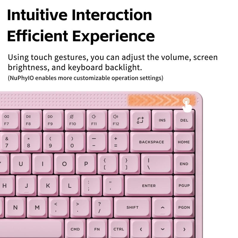nuphy Node75 Wireless Mechanical Keyboard, 75% Hot Swappable Custom Low Profile Keyboard, 84 Keys Computer Gaming Keyboards, Supports Touch Gestures, PBT Keycaps, RGB Backlit, Bluetooth/2.4GHz/USB-C - Image 5