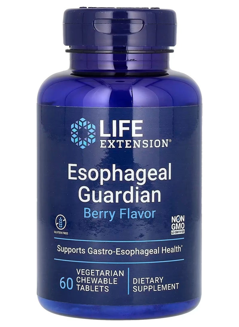 لايف إكستنشن Life Extension، حارس المريء، التوت، 60 قرصًا نباتيًا قابلًا للمضغ - Image 1