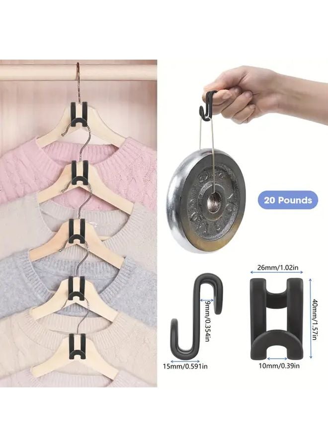 White Clothes Hanger Connector Hooks 20PCS Space Saving Heavy Duty Closet Extender - Image 3