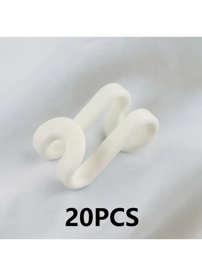 White Clothes Hanger Connector Hooks 20PCS Space Saving Heavy Duty Closet Extender - Image 1
