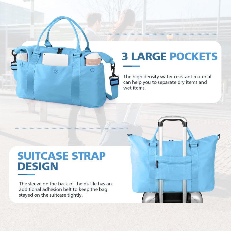 TOPBAG Travel Duffle, Waterproof Weekender Carry On Tote for Women, Travel Essentials Sport Gym for Men, Hospital Bag for Labor and Delivery, Overnight Luggage With Trolley Sleeve - Image 5