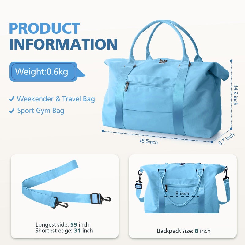 TOPBAG Travel Duffle, Waterproof Weekender Carry On Tote for Women, Travel Essentials Sport Gym for Men, Hospital Bag for Labor and Delivery, Overnight Luggage With Trolley Sleeve - Image 4