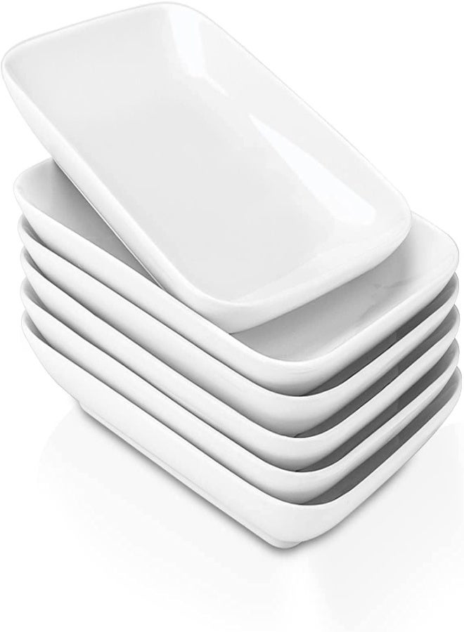 AKDC Delling 8 In Ultralight Porcelain Serving Platter/Plates, Fillet Small Serving Dishes For Fruit, Salad, Dessert And More [Microwave Oven And Dishwasher Safe] - Set Of 6, White - Image 5