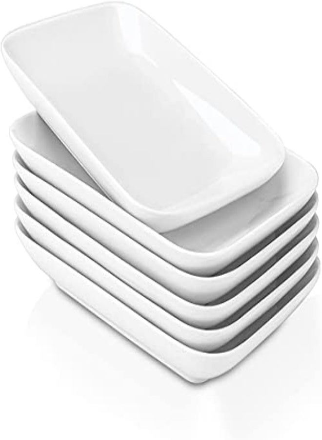 AKDC Delling 8 In Ultralight Porcelain Serving Platter/Plates, Fillet Small Serving Dishes For Fruit, Salad, Dessert And More [Microwave Oven And Dishwasher Safe] - Set Of 6, White - Image 3