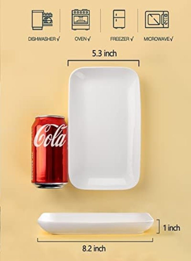 AKDC Delling 8 In Ultralight Porcelain Serving Platter/Plates, Fillet Small Serving Dishes For Fruit, Salad, Dessert And More [Microwave Oven And Dishwasher Safe] - Set Of 6, White - Image 2