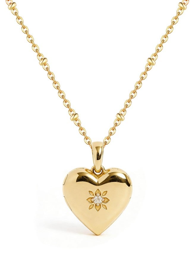 YOUFENG Love Heart Locket Necklace that Holds Pictures Photo Lockets Birthday Gifts Jewelry for Women - Image 1