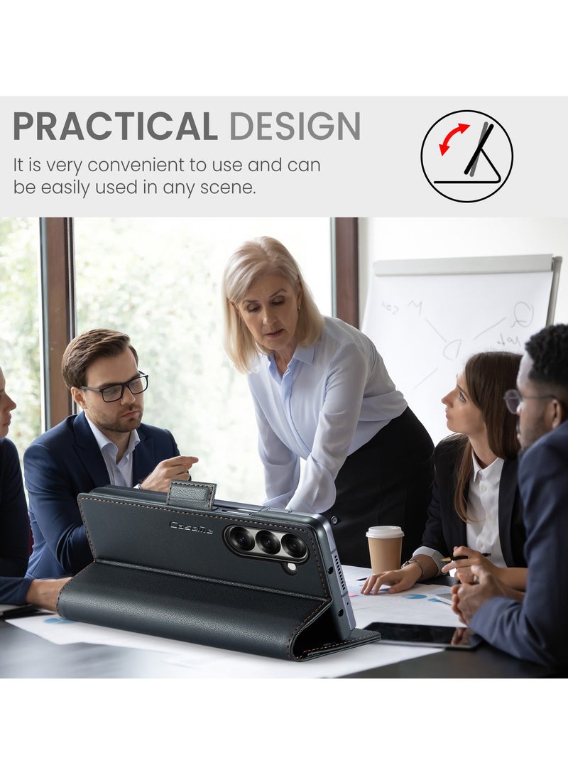 CaseMe For Samsung Galaxy Z Fold 7 Cover, PU Leather Flip Cover with Card Holder, RFID Blocking Magnetic Closure, Foldable Stand, Shockproof Wallet Case - Image 5