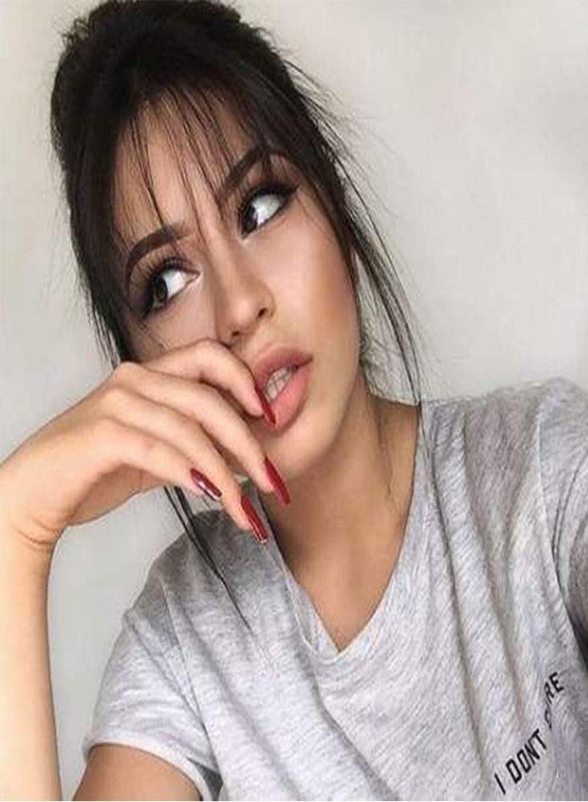 بلوشيا شعر بلوشيا ثلاثي الأبعاد، غرة أمامية مع صدغين، شعر صناعي ريمي، وصلات شعر بمشابك، غرة طبيعية للنساء | بني - Image 5