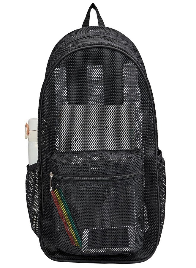 COVAX Heavy Duty Mesh Backpack, See Through College Backpack with Padded Shoulder Straps for Swimming, Outdoor Sports - Image 1