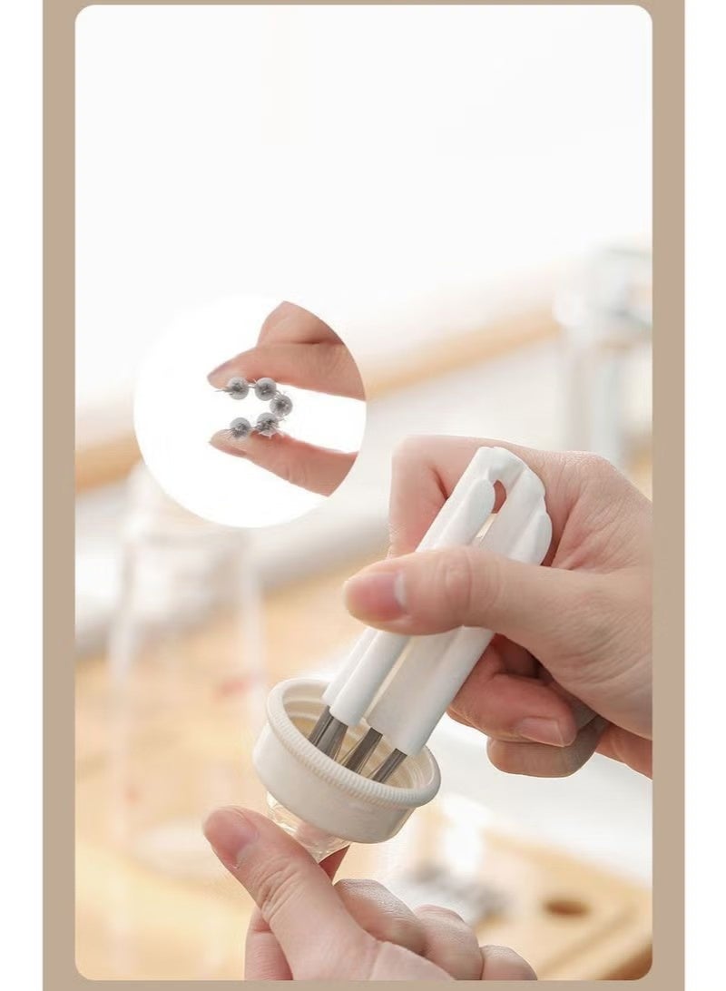 Uliova Multifunctional Flexible Gap Cleaning Brush 4.5*10cm, Dense PP Bristles Tiny Crevice Scrubber for Cup Lid, Baby Bottle, Keyboard, Kitchen Household Deep Clean, White - Image 4