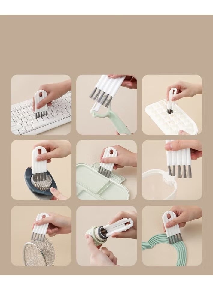 Uliova Multifunctional Flexible Gap Cleaning Brush 4.5*10cm, Dense PP Bristles Tiny Crevice Scrubber for Cup Lid, Baby Bottle, Keyboard, Kitchen Household Deep Clean, White - Image 5