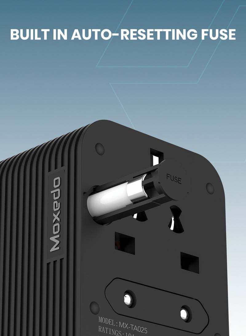 Moxedo Universal- Plug + 20W GaN Travel Adapter AC Outlet Plug Adapter Wall Charger with Ultra-Fast 2 USB-A Port/ 2 USB-C Ports PD 3.0 for UK EU US AU All Countries - Image 3