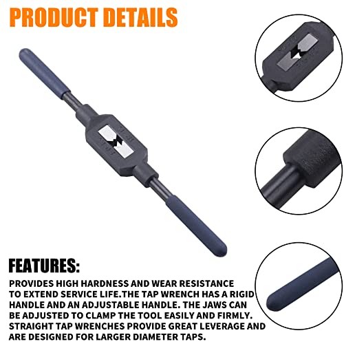 MRELC Adjustable Tap Reamer Wrench Handle, Alloy Steel, 8/16-1/2 Inch - Image 3