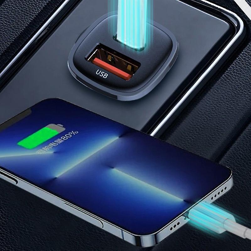 30W pd double port Super fast charging usb car charger for car mini car charging USB, Type-C interface black - Image 3