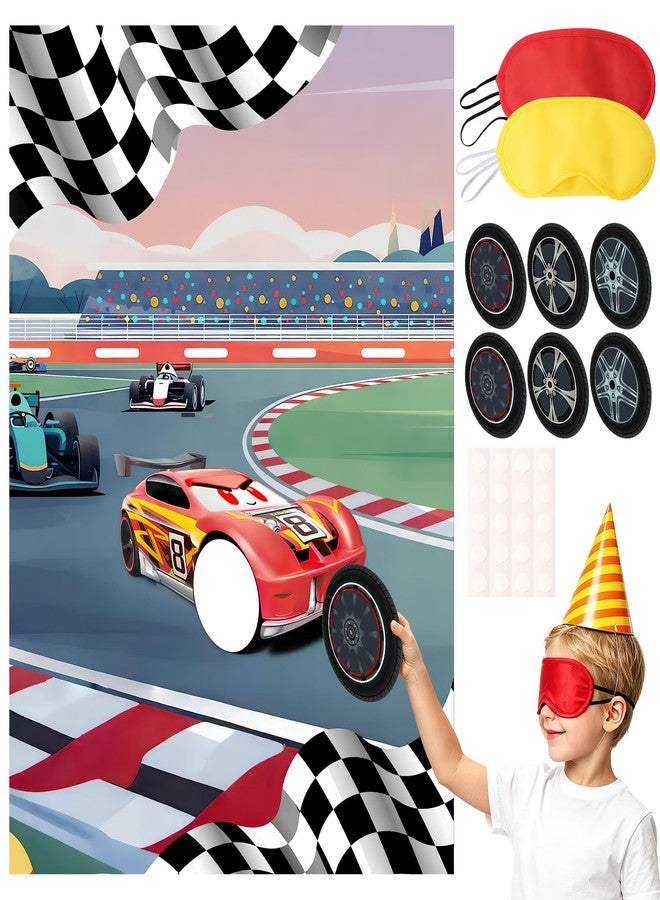 لعبة تثبيت العجلة على السيارة، ملصق بحجم 21 × 28 بوصة - Image 1