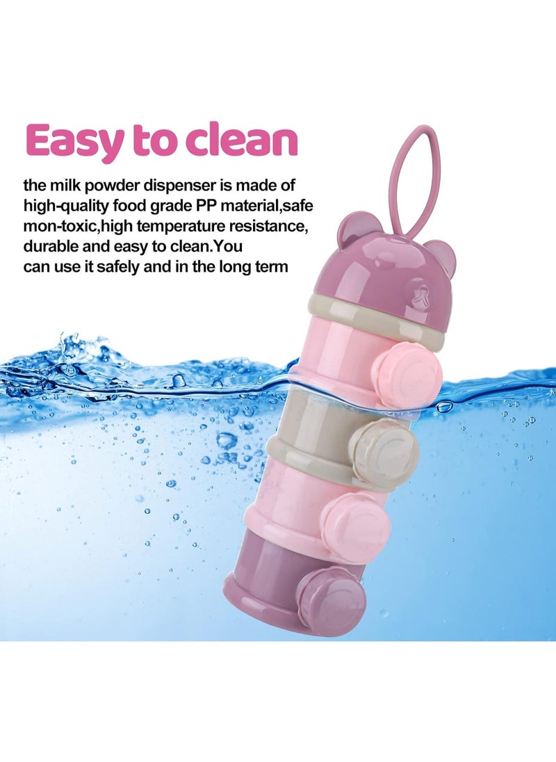 RATSAW - Baby Milk Powder Dispenser Portable 4 Layers 270 ml per Layer Twist-Lock compartments Kids Baby Storage Container Stackable Pots Milk Powder Dispenser and Snack Storage Container - Image 1