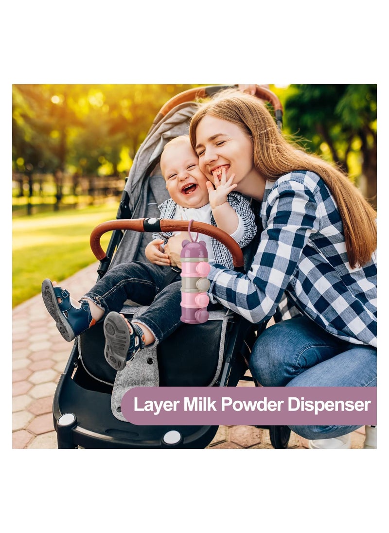 RATSAW - Baby Milk Powder Dispenser Portable 4 Layers 270 ml per Layer Twist-Lock compartments Kids Baby Storage Container Stackable Pots Milk Powder Dispenser and Snack Storage Container - Image 1