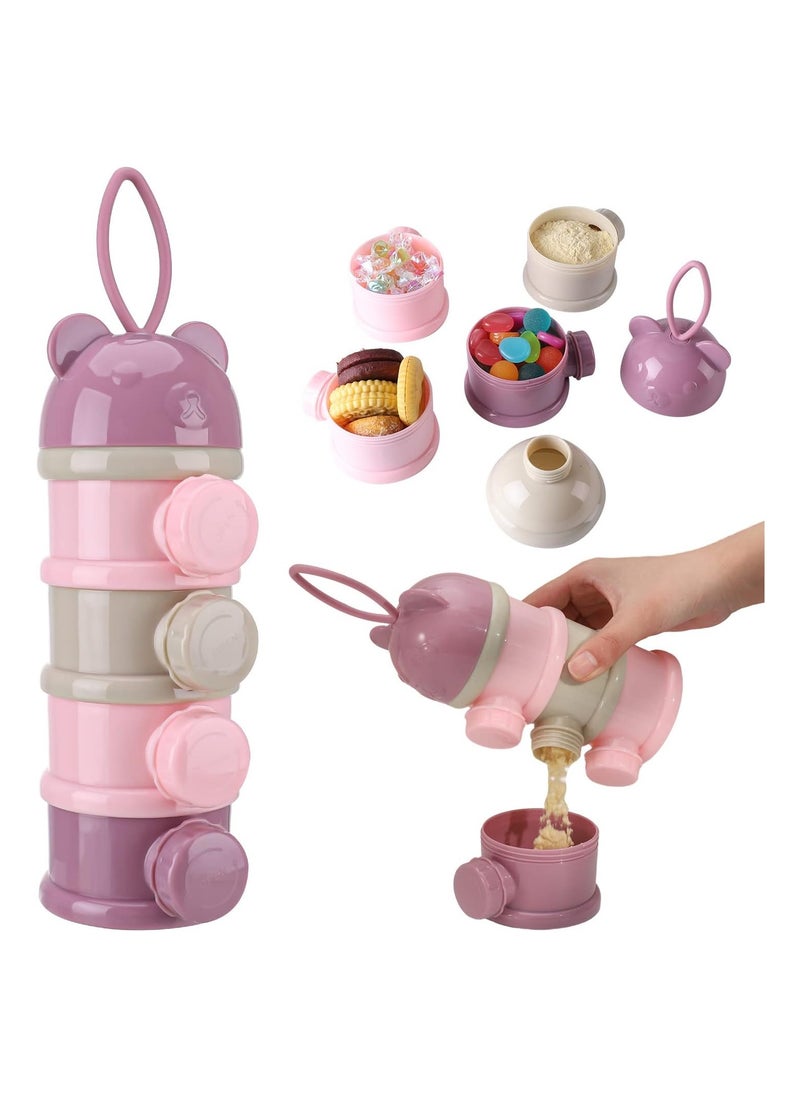 RATSAW - Baby Milk Powder Dispenser Portable 4 Layers 270 ml per Layer Twist-Lock compartments Kids Baby Storage Container Stackable Pots Milk Powder Dispenser and Snack Storage Container - Image 1