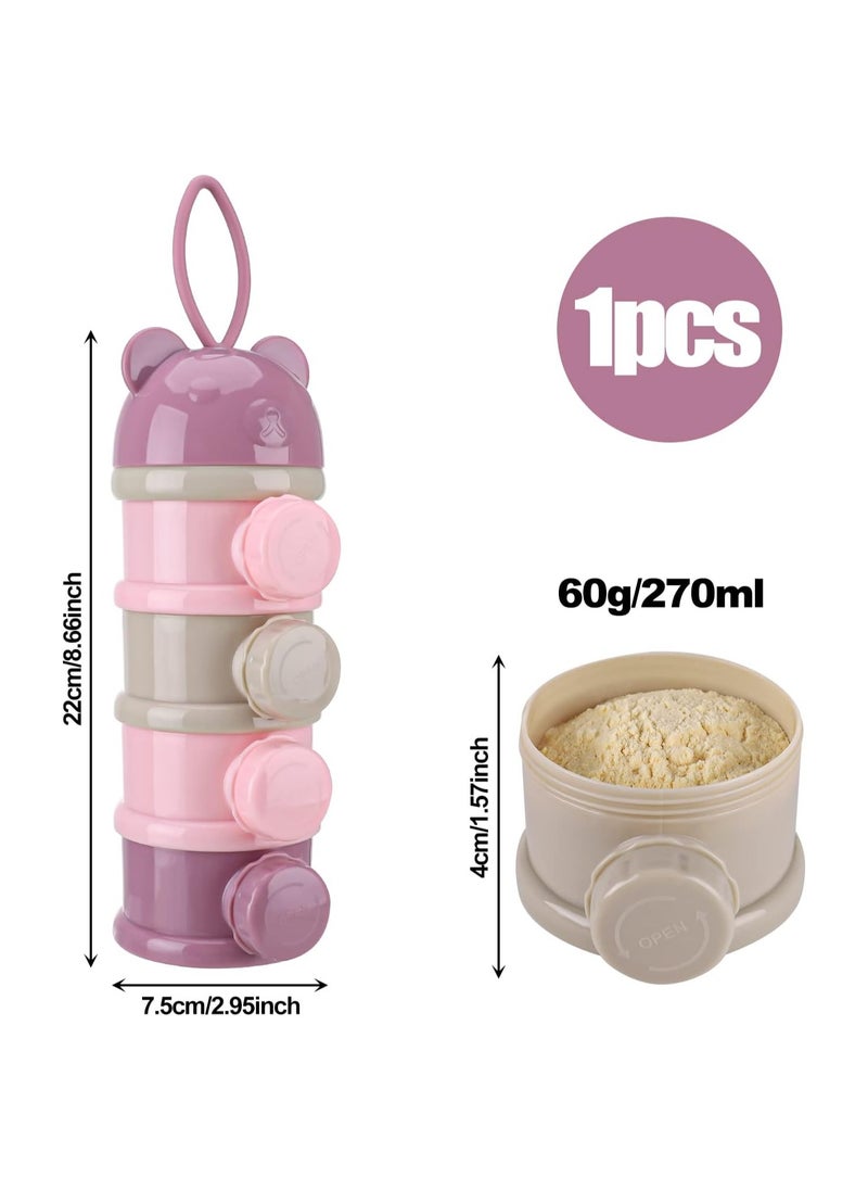 RATSAW - Baby Milk Powder Dispenser Portable 4 Layers 270 ml per Layer Twist-Lock compartments Kids Baby Storage Container Stackable Pots Milk Powder Dispenser and Snack Storage Container - Image 1