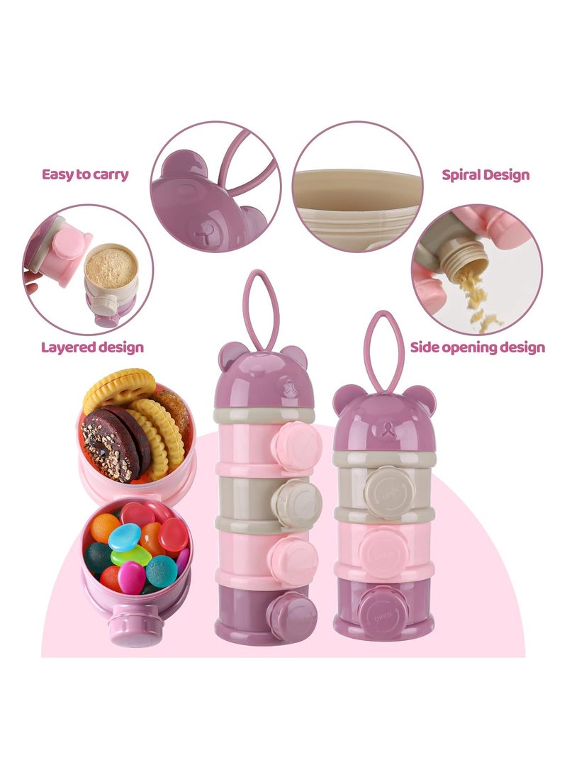 RATSAW - Baby Milk Powder Dispenser Portable 4 Layers 270 ml per Layer Twist-Lock compartments Kids Baby Storage Container Stackable Pots Milk Powder Dispenser and Snack Storage Container - Image 1
