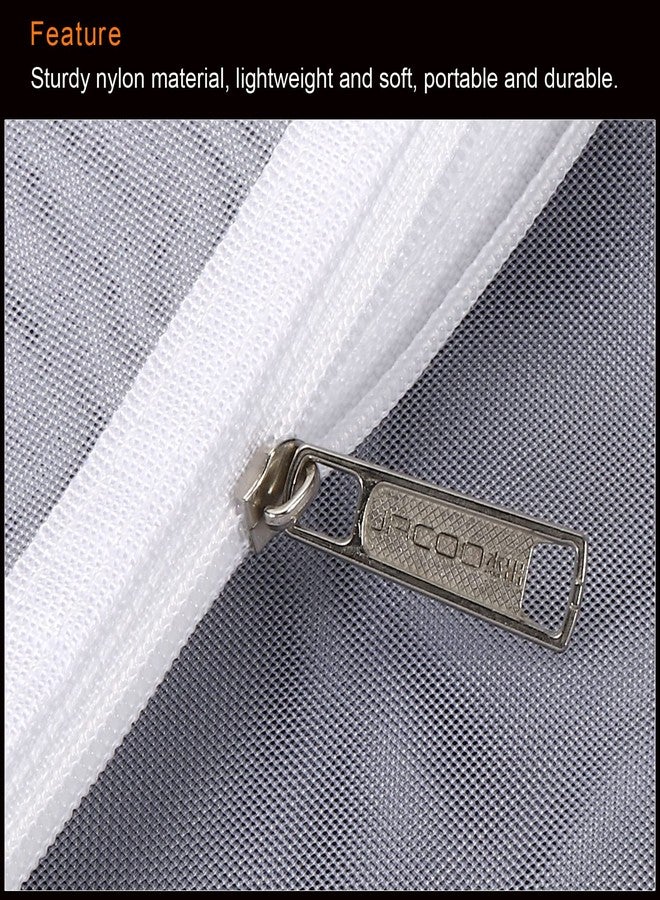 PATIKIL Mesh Cosmetic Bags, 5 Pack Nylon B6 Size Pen Pencil Case Travel Toiletry Cosmetic Makeup Zipper Mesh Toiletry Storage Organizer Pouch for Office, White - Image 4